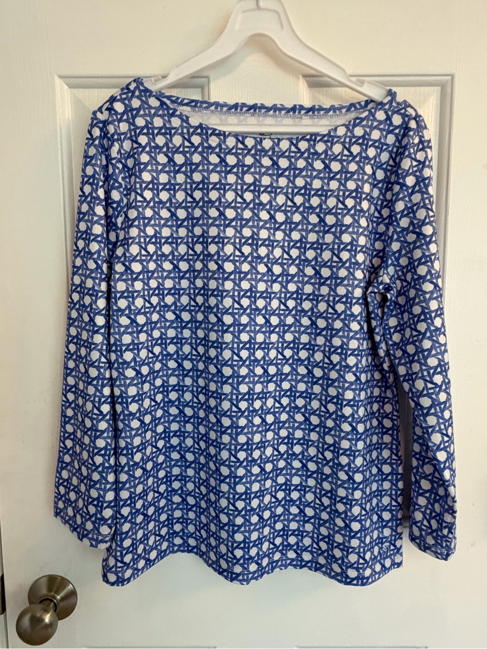 Vineyard Vines Performance Top Size Small Blue White Geometric Print